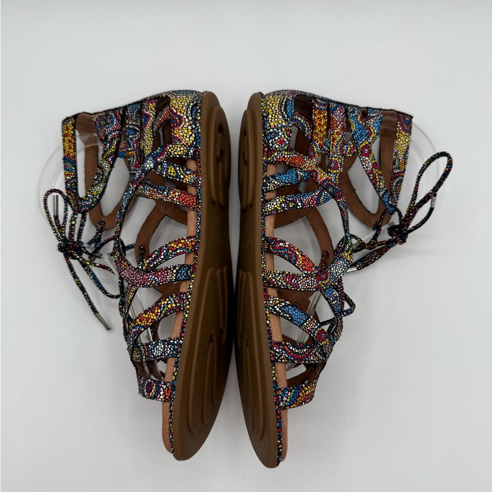 Gentle Souls By Kenneth Cole Break My Heart Colorful Gladiator Strappy Sandals - Picture 7 of 16